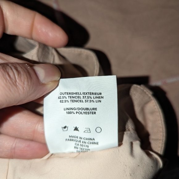 FRANK & OAK Big Cuff Linen Light Peach Trouser Pants Size 6 - Picture 8 of 13